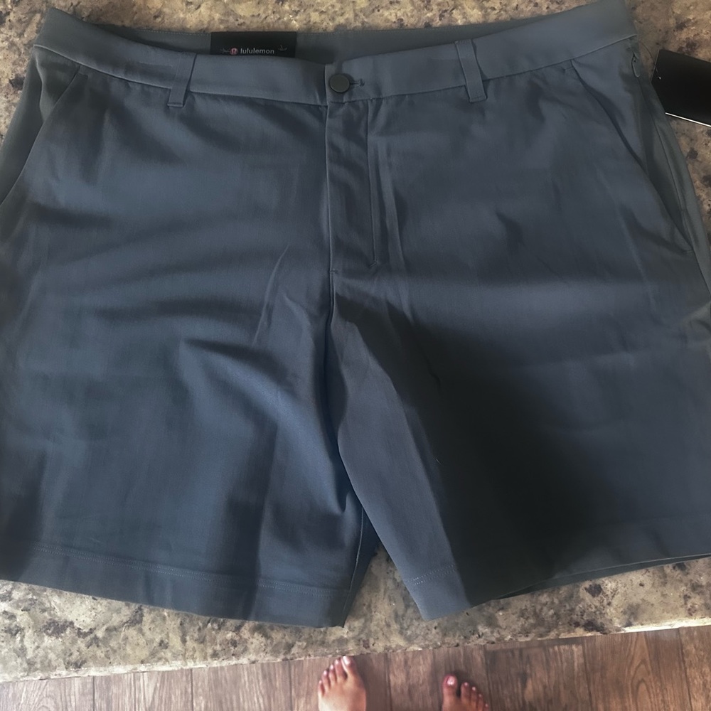 Lululemon Athletica Blue Flat Front Shorts